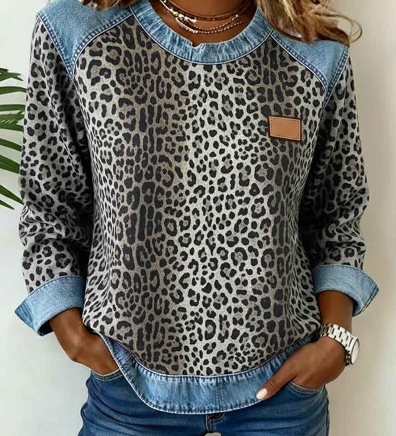 Sophie | Madingas leopardų rašto kasdienis megztinis