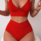 Anișoara – Aukšto liemens V-Wrap bikinis rinkinys