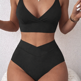 Anișoara – Aukšto liemens V-Wrap bikinis rinkinys