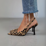 Isabelle – Leopardų Rašto Slingback Bateliai