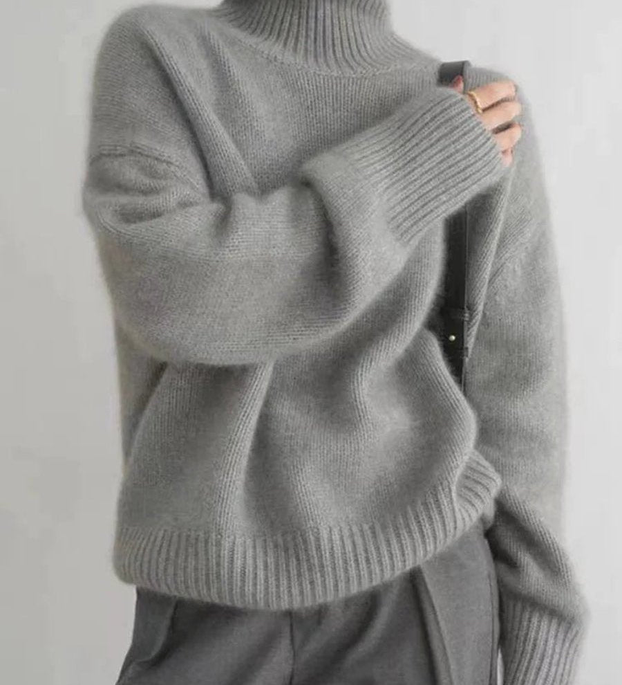 Celine | Minkštas ir Laiko Patikrintas Oversized Turtleneck Megztinis