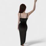 Gabriela | Aksominė suknelė su šoniniu įpjovimu