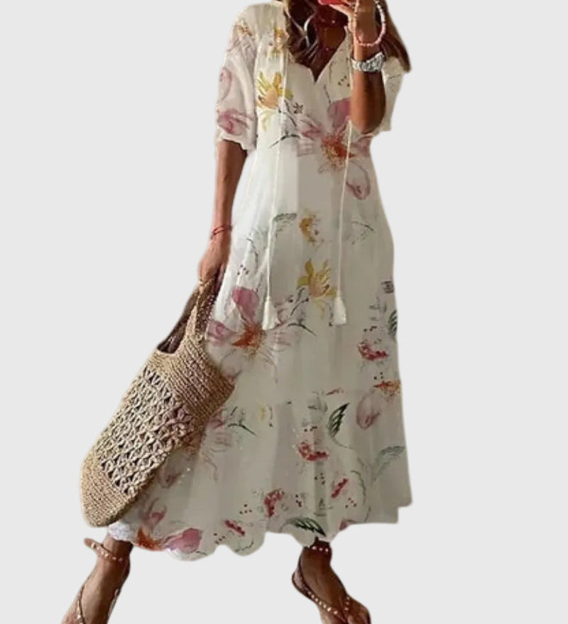 Amalia | Vintage Boho Maxi Suknelė Vasarai