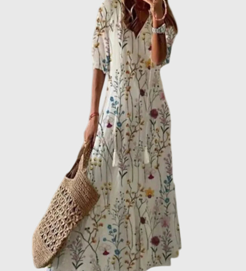 Amalia | Vintage Boho Maxi Suknelė Vasarai