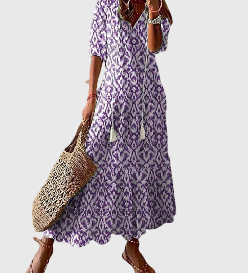 Amalia | Vintage Boho Maxi Suknelė Vasarai