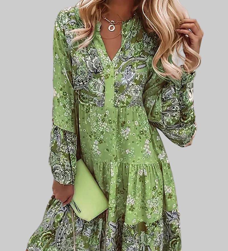 Eira - Boho Stiliaus Spausdinta Suknelė