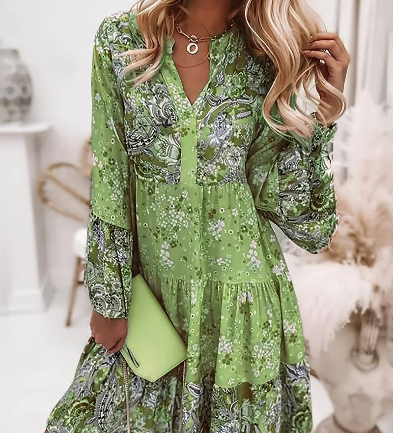 Eira - Boho Stiliaus Spausdinta Suknelė