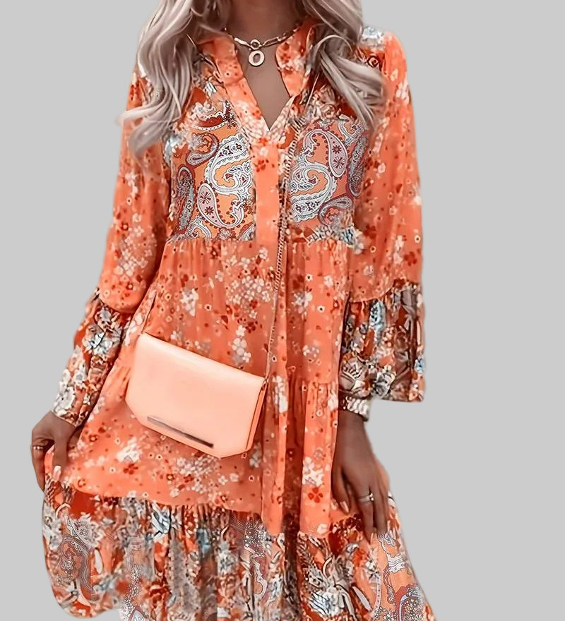 Eira - Boho Stiliaus Spausdinta Suknelė