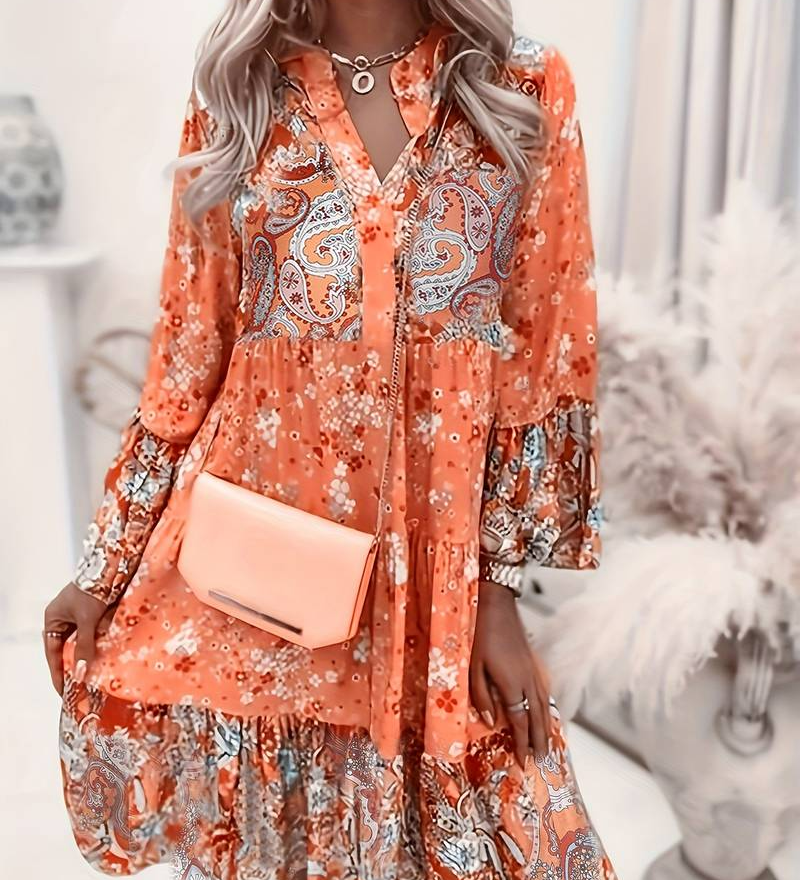 Eira - Boho Stiliaus Spausdinta Suknelė