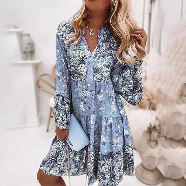 Eira - Boho Stiliaus Spausdinta Suknelė