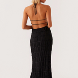 Katalina – Juoda Maxi Suknelė Halter