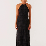 Katalina – Juoda Maxi Suknelė Halter