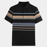 Kasper™ | Dryžuotas Polo Marškinėlis su Saulėlydžio Motyvu