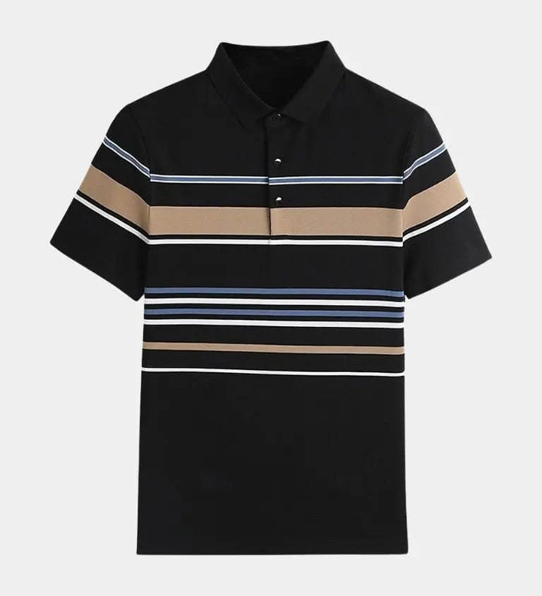 Kasper™ | Dryžuotas Polo Marškinėlis su Saulėlydžio Motyvu