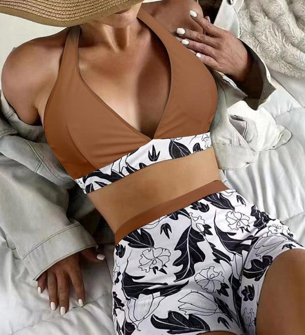 Emilia – Bikini rinkinys su halterio viršumi ir aukšto juosmens šortais