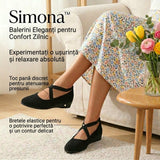 Simona – Elegantiški Balerinai su Panaus Kulnu ir Anatomine Parama