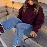 Elena | Madingas ir Universalus Megztinis su Apykakle