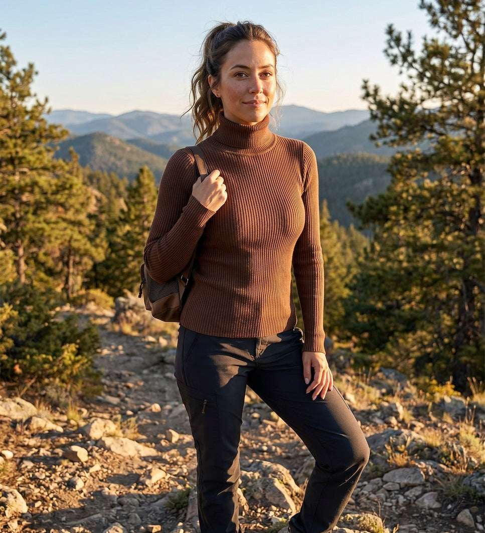 Isla | Rafinuotas ir Universalus Ribo Turtleneck Megztinis