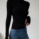 Isla | Rafinuotas ir Universalus Ribo Turtleneck Megztinis