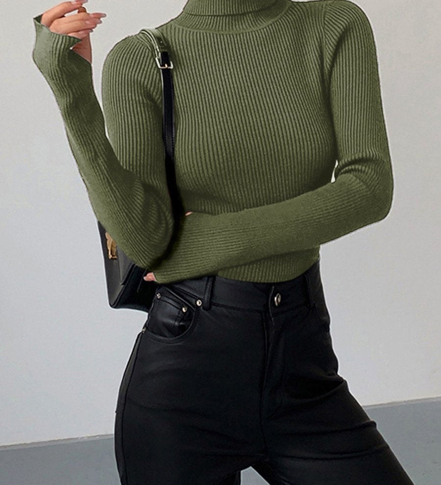 Isla | Rafinuotas ir Universalus Ribo Turtleneck Megztinis