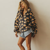 Hazel | Patogus Gėlių Sherpa Fleece Megztinis