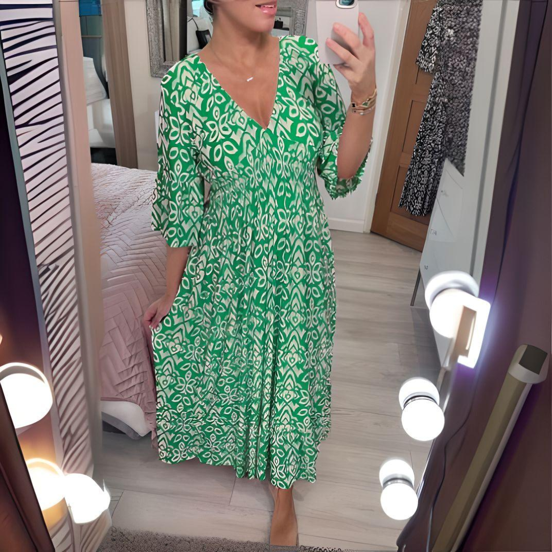 Lillia - Boho Raštuota Suknelė