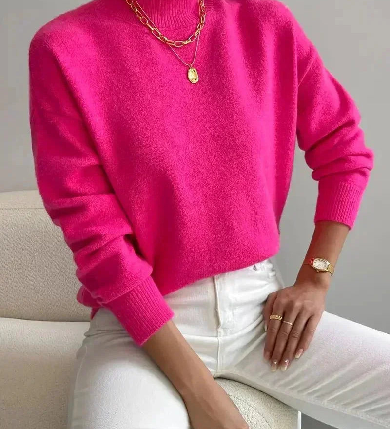 Charlotte | Elegantiškas ir minkštas megztinis su aukštu kaklu
