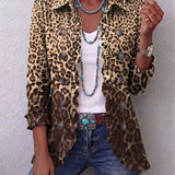 Navara | Leopardo Rašto Ruffles Švarkas Moterims